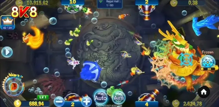 Powerful bosses in the game Royal Fishing
